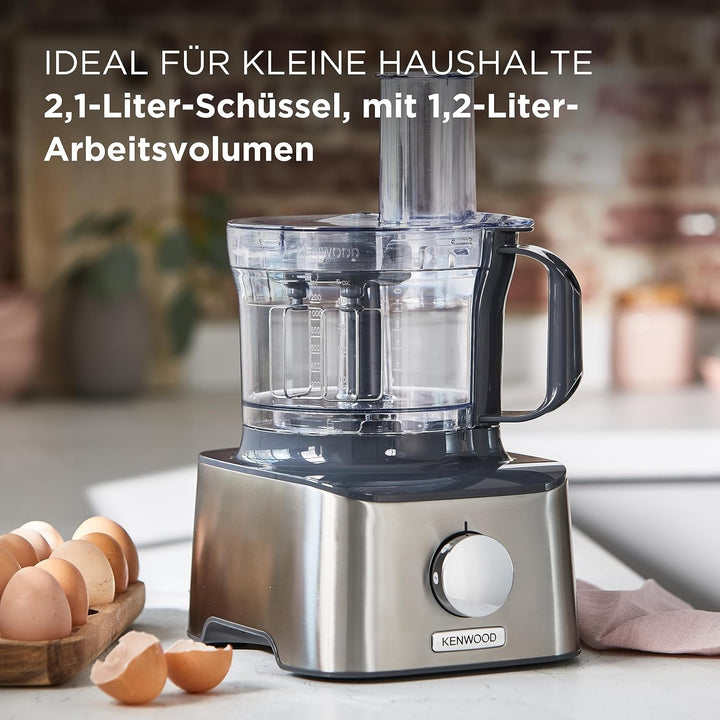 Kenwood Multipro Compact FDM301SS Kompakt-Küchenmaschine, 2,1 Liter, inkl. Edelstahl Messer, 3 Arbei