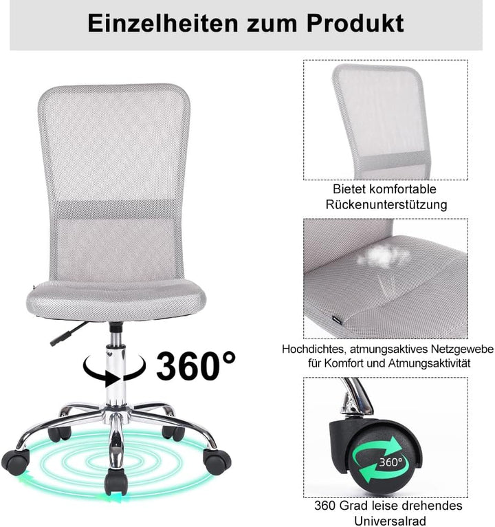 Mingone Bürostuhl Ergonomisch Schreibtischstuhl aus Mesh Höhenverstellbarer Drehstuhl 360° Drehbarer