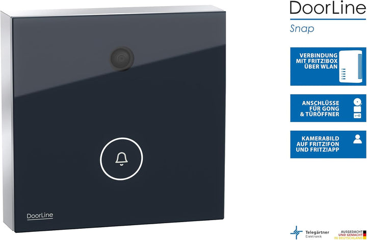 DOORLINE Snap Farbe: Schwarz von Telegärtner Elektronik l die Türklingel mit Kamera I Bildübertragun