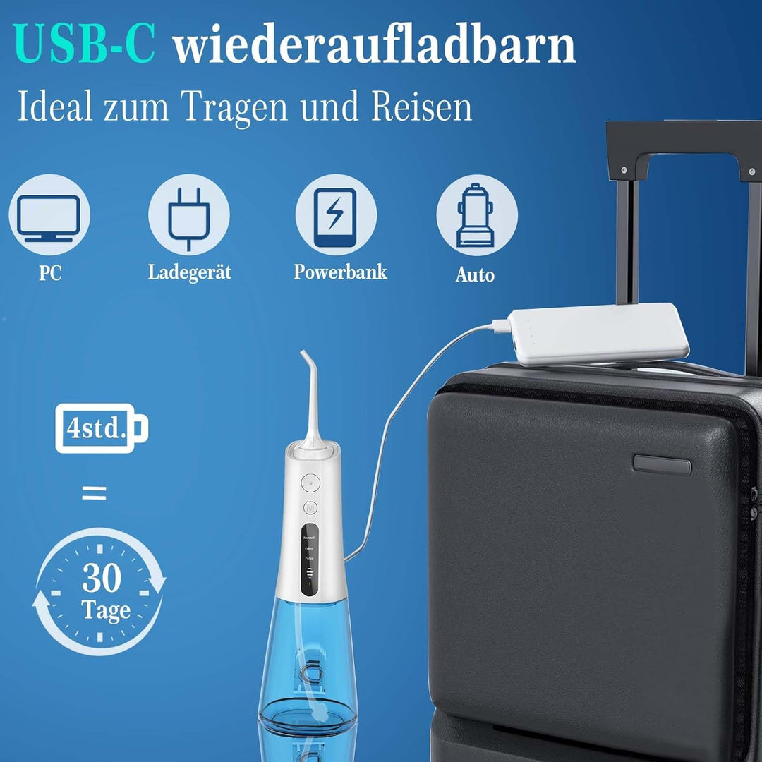 SURFOU Munddusche Kabellos Water Flosser for Teeth, Elektrische Zahndusche Wasser Zahnreiniger, Oral