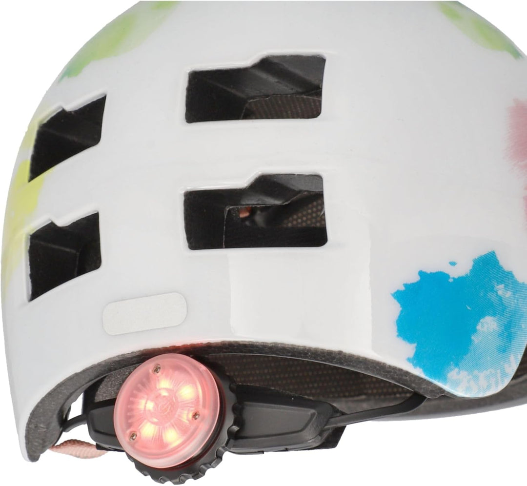FISCHER BMX Kinder-Helm, Fahrradhelm, Radhelm, Dirt Bike Helm Plus mit integriertem LED-Rücklicht, S