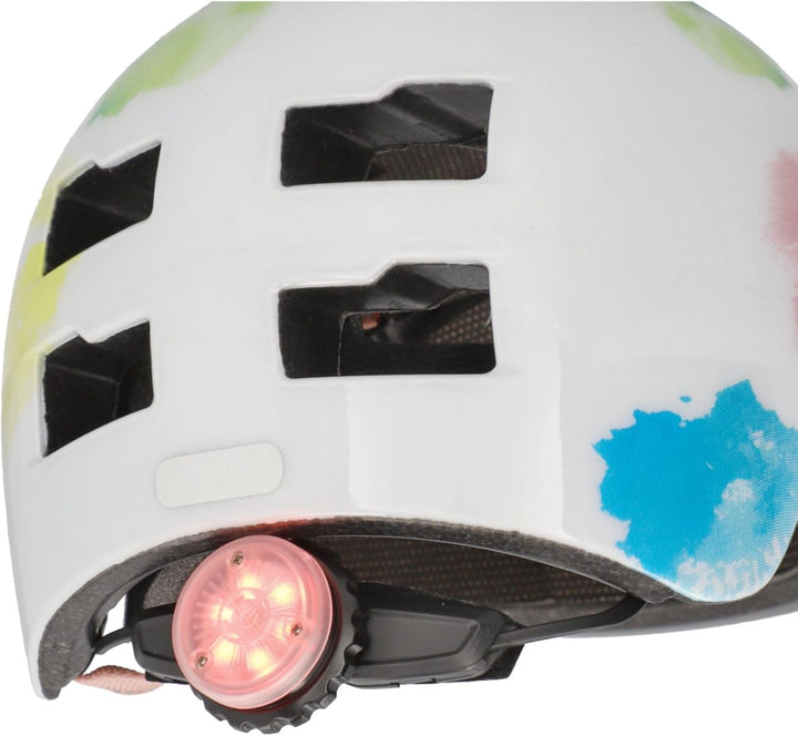 FISCHER BMX Kinder-Helm, Fahrradhelm, Radhelm, Dirt Bike Helm Plus mit integriertem LED-Rücklicht, S