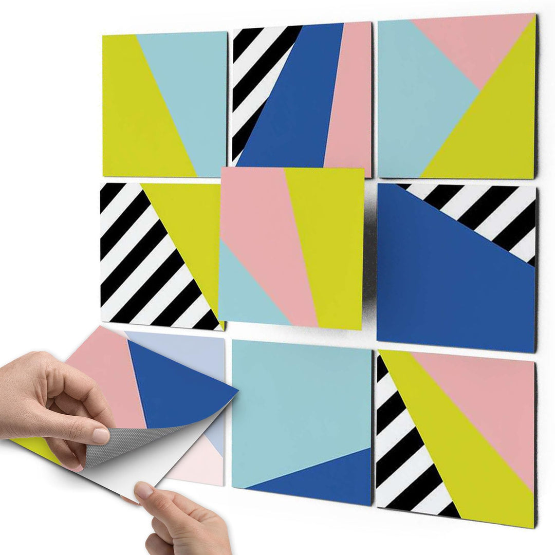 50 Stück Fliesenfolie für Küche und Bad 10x10 cm - Mosaikfliesen, Fliesensticker - Stickerfliesen, F