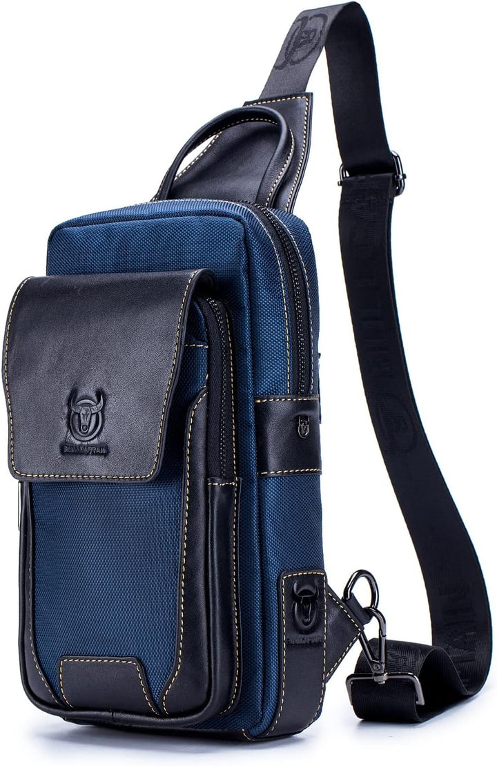 Sport-Brusttasche Kleine Hängetasche aus Leder für Männer Modische und Trendige Crossbody-Tasche Rei
