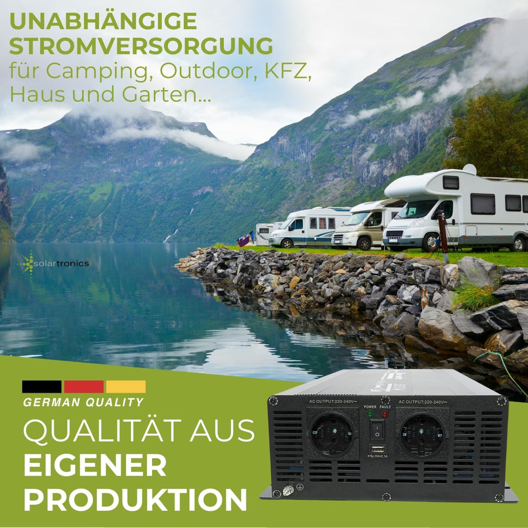 SOLARTRONICS Spannungswandler NM5000 12V 5000 Watt SCHWARZ - 10000 Watt Spitzenleistung - Wechselric