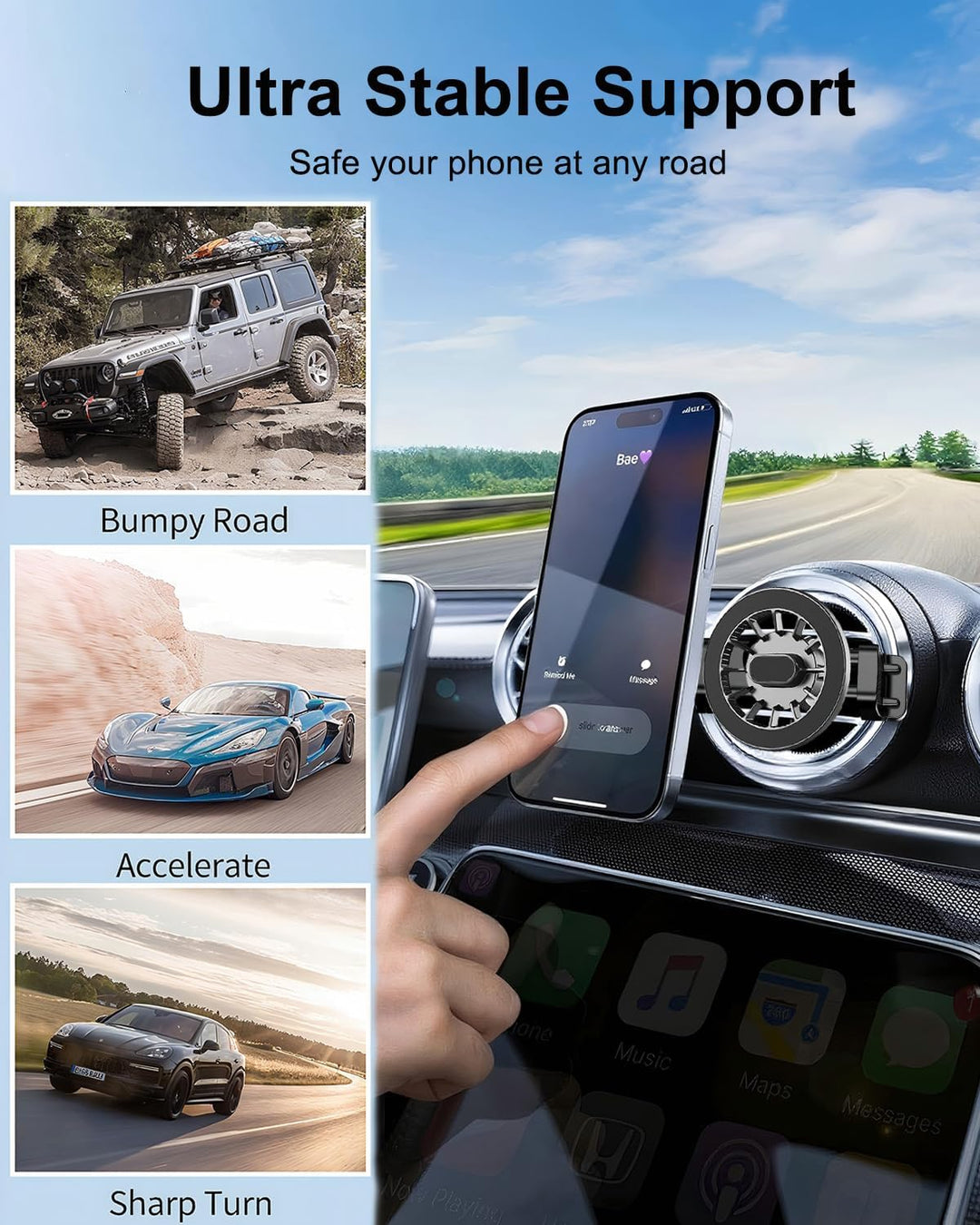 Handyhalterung Auto kompatibel mit Mercedes Benz C-Klasse, E-Klasse, S-Klasse, B-Klasse, A-Klasse, G