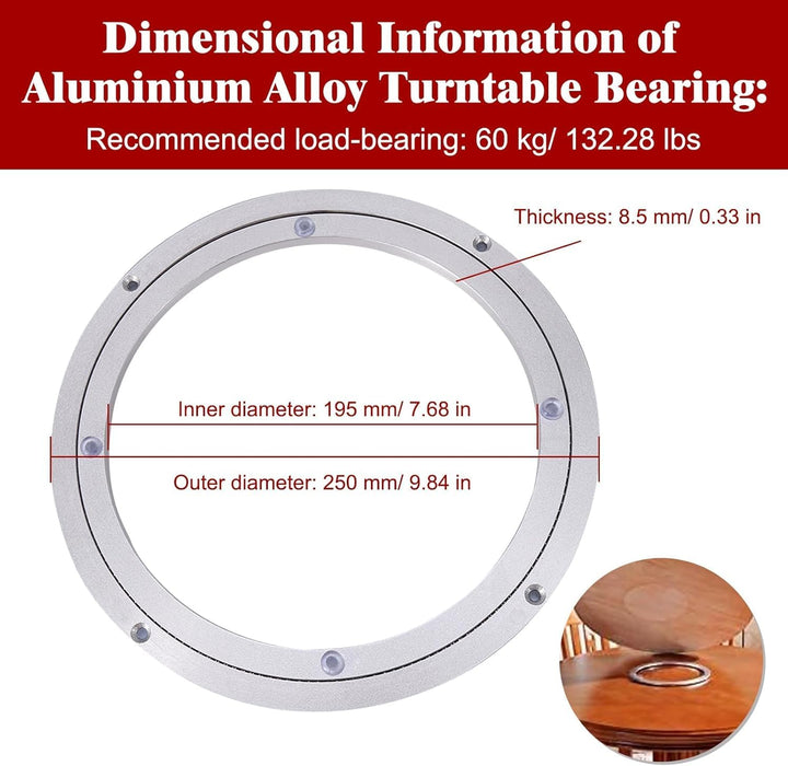 Drehbare Drehscheibe Hochleistungs Aluminiumlegierung Rotierende Lager Drehscheibe Runder Esstisch G