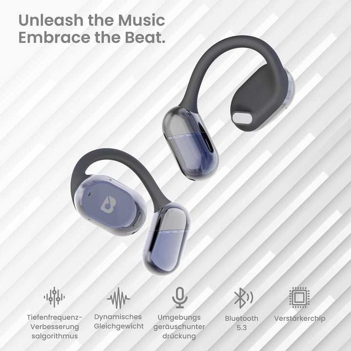 OPENBEAT 1 Open Ear Bluetooth 5.3 Kabellose Kopfhörer，50H+ Wiedergabe, leistungsstarker 16,5-mm-Tita