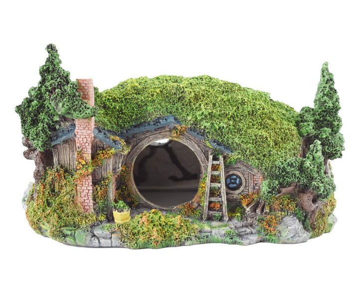 OMEM Hobbit-Haus,Aquarium Dekoration Höhle,für Fisch Tank,NatüRlicher Lebensraum Ornament für Aquari