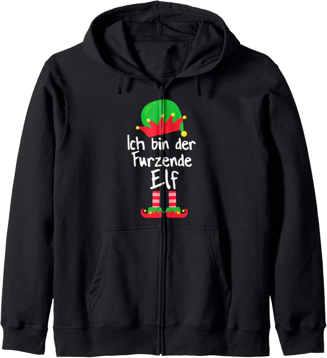 Furz Spruch Furzender Elf Lustiger Xmas Für Weihnachtselfen Kapuzenjacke