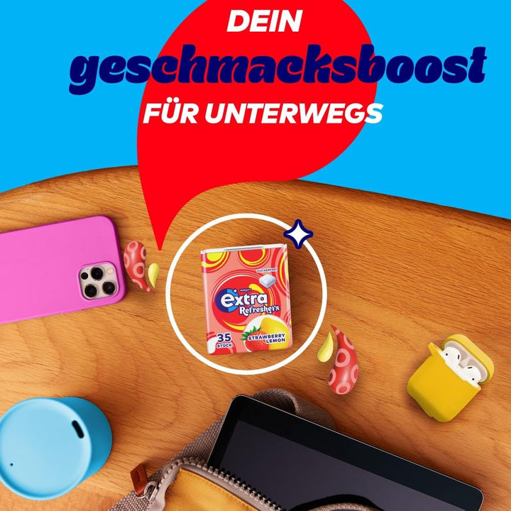 EXTRA® REFRESHERS Dose Strawberry Lemon, erfrischendes Geschmackserlebnis, 6x35 Stück, Strawberry Le