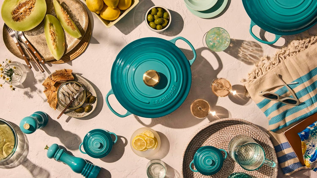 Le Creuset Signature Schmortopf, emailliertes Gusseisen, rund, 4,5 qt, Riviera Riviera 24cm, Riviera