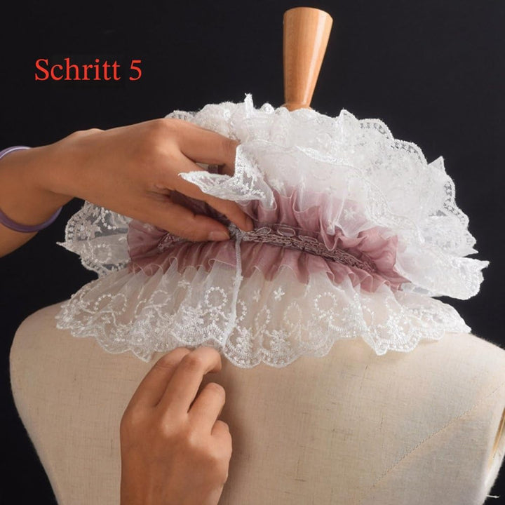 BLESSUME Renaissance Ruffle Kragen Elisabethanisch Rüsche Halsband M Violett / Weiss, M Violett / We
