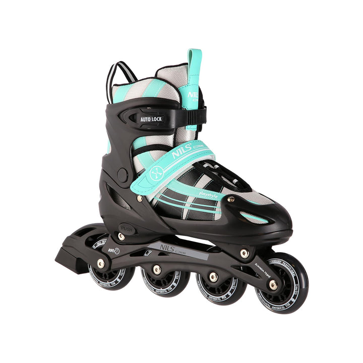 Nils Extreme 2-In-1 Inliner Eishockey Chaska, Farbe:Blau-Grün, Grösse:L(39-42)
