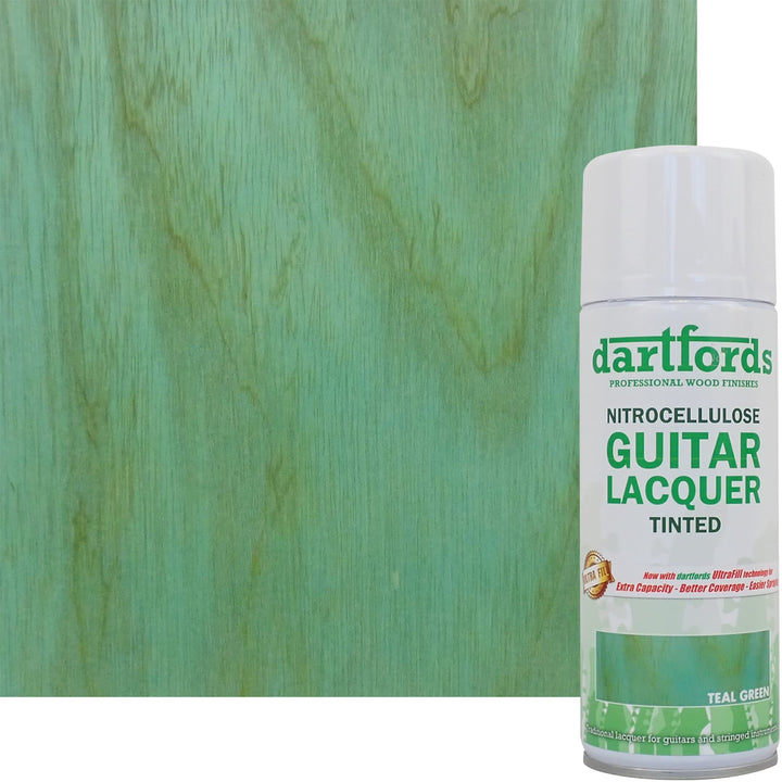 dartfords Nitrozellulose-Gitarrenlack, getönt, Grün (Petrol), Sprühdose, 400 ml Grün (Blaugrün) 400