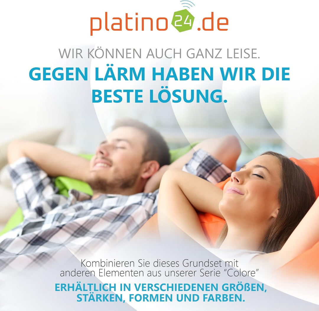 platino24 Schallabsorber COLORE aus Basotec G+ I Akustikpaneele mit Akustikfilz I 3D Wand-Paneele mi