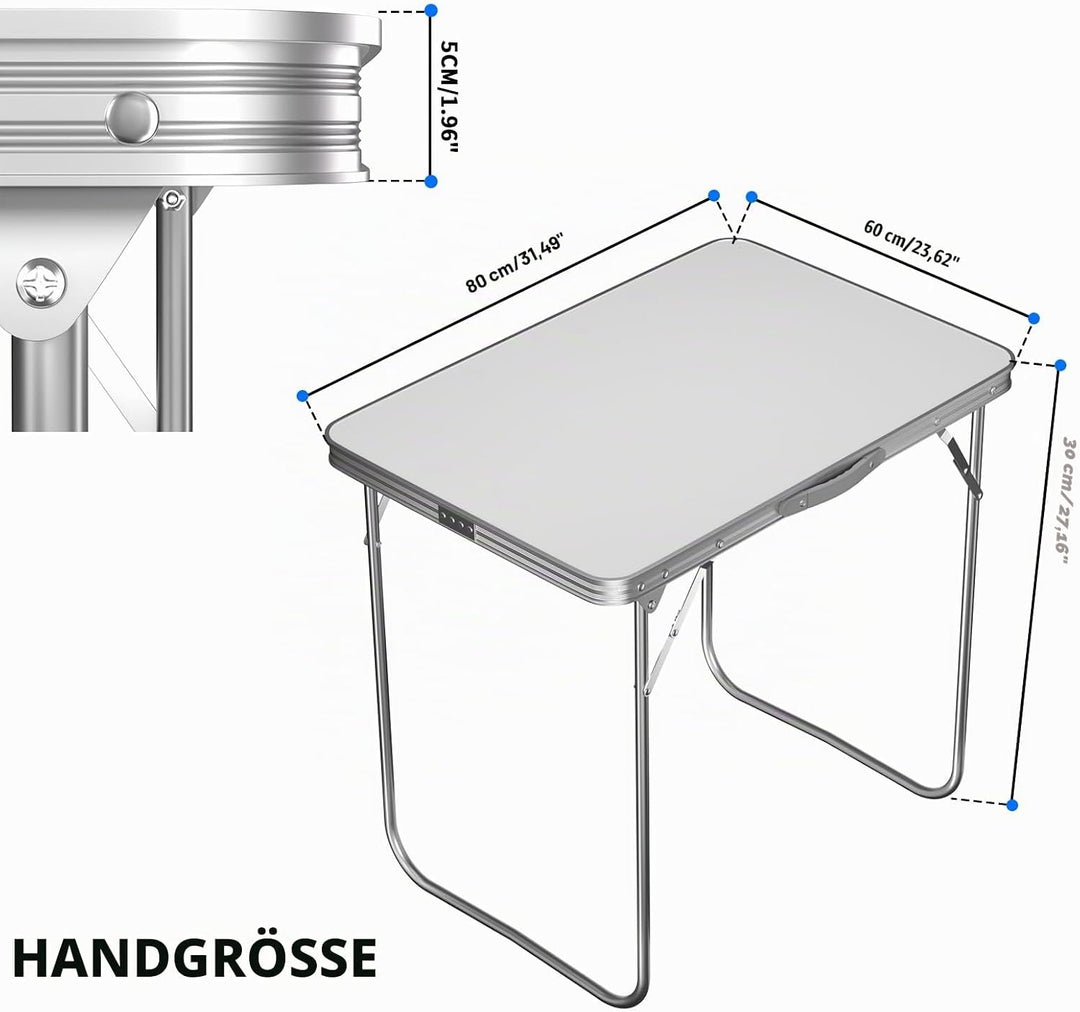 EFAN Klapptisch aus Aluminium, tragbarer Campingtisch, Klapptisch, Schreibtisch, Gartentisch, leicht