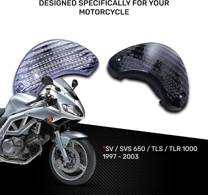 aVDB-moto LED Bremslicht/Rücklicht kompatibel mit SUZUKI SV 650 S SV650S 1999-02 Plug & Play mit int