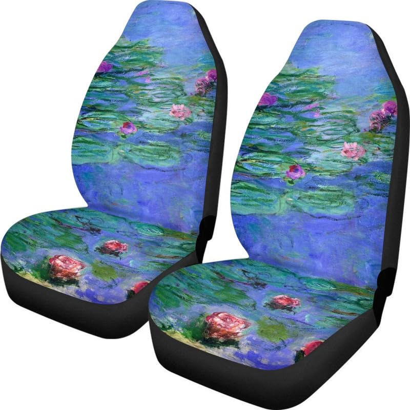 Monet Art Autositzbezüge, 2 Stück, für Vorderautos, Innenschutz, flaches Tuch, universelle Passform