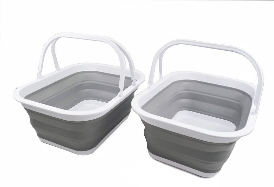 SAMMART 15L Zusammenklappbarer Korb mit Griff - Tragbarer Picknickkorb/Krater für den Aussenbereich