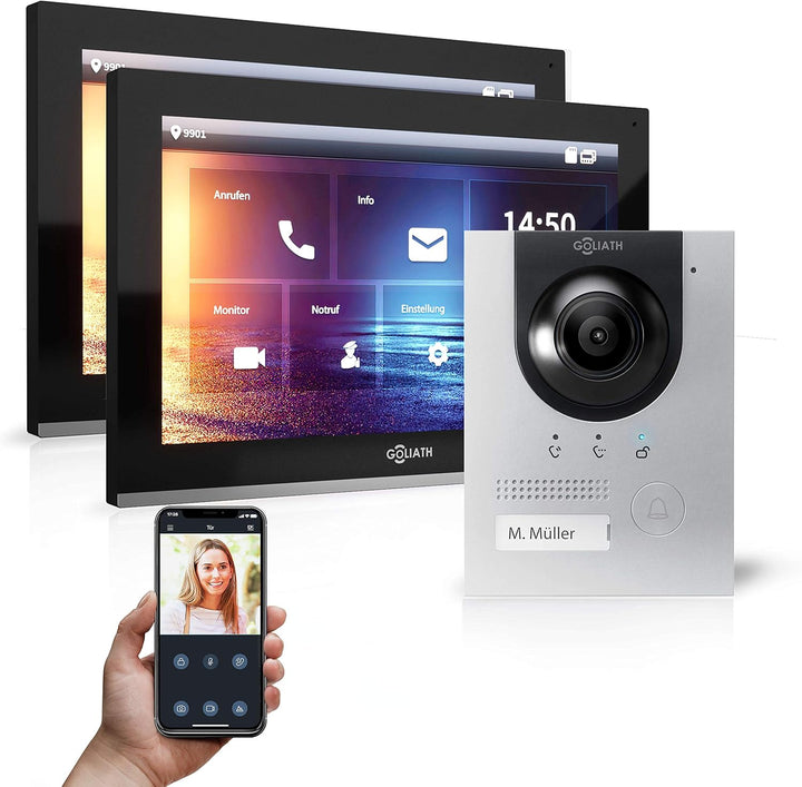 Goliath Hybrid | IP | Full-HD Video Türsprechanlage | App | 1-Fam | 2 x Full-Touchscreen 25,4 cm (10