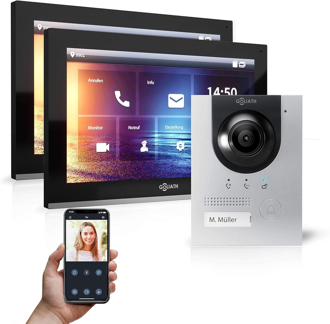 Goliath Hybrid | IP | Full-HD Video Türsprechanlage | App | 1-Fam | 2 x Full-Touchscreen 25,4 cm (10