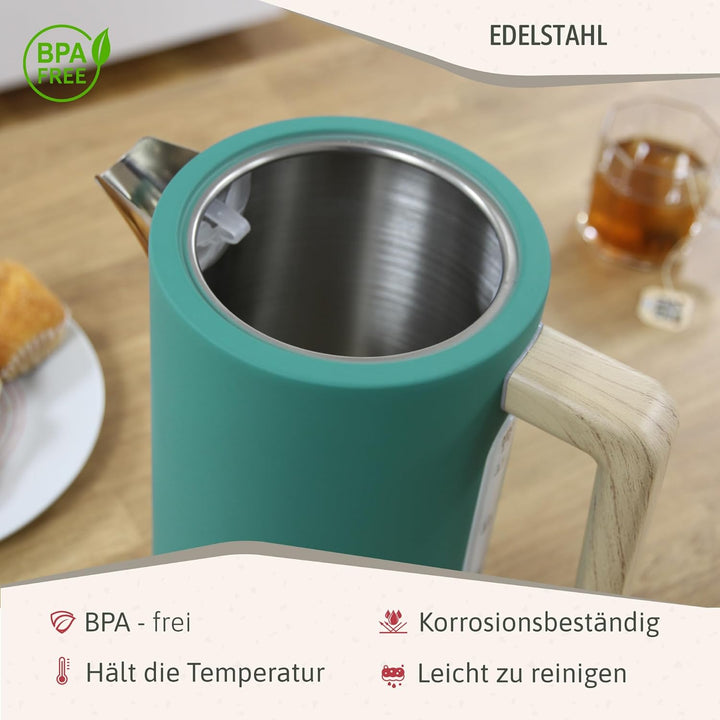 briebe Nordic Set Toaster 2 Scheiben Breite Schlitze mit Brötchenaufsatz, 6 Toast Stufen + Wasserkoc