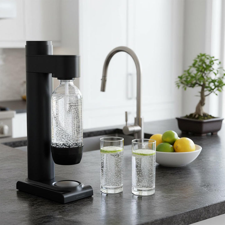 Rosenstein & Söhne kompakte Wassersprudler: Soda-Wassersprudler mit 5 1-Liter-Flaschen, Soda-Stream-
