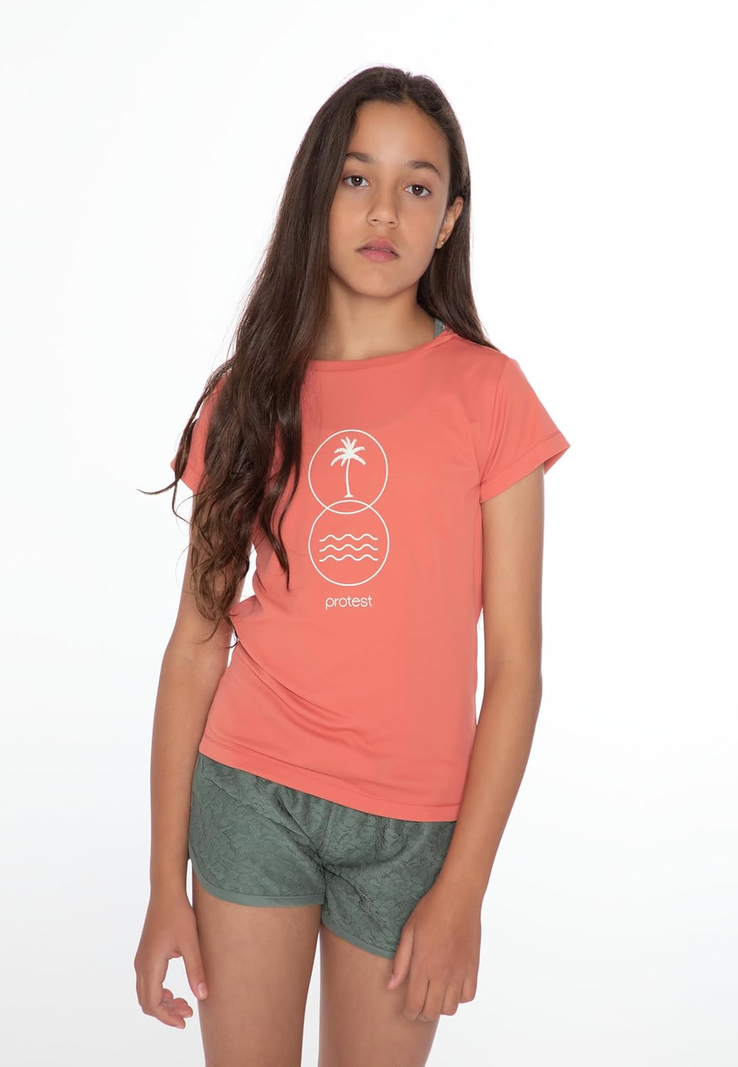 Protest Mädchen Rashguard Short Sleeve PRTAMELIA JR 128 Cottagerust, 128 Cottagerust