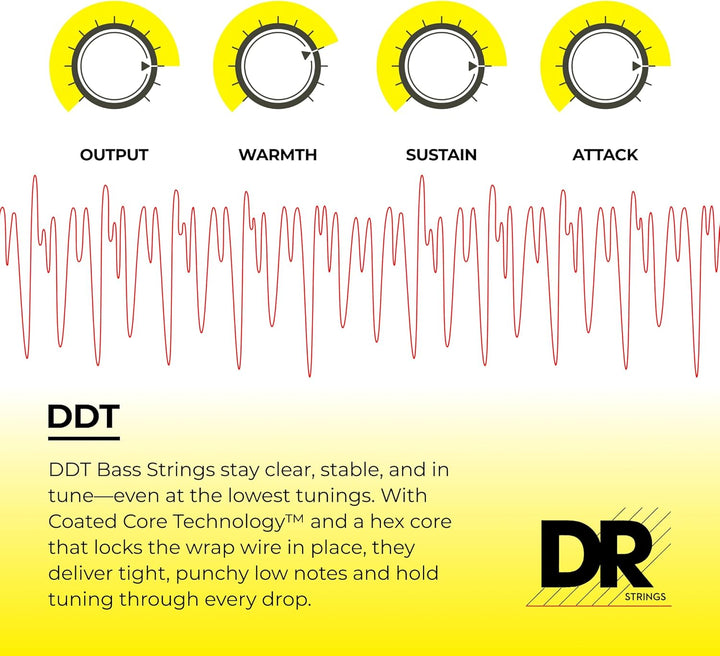 DR Strings DDT™ - Drop Down Tuning Bass Strings: 5-String Medium 45-125