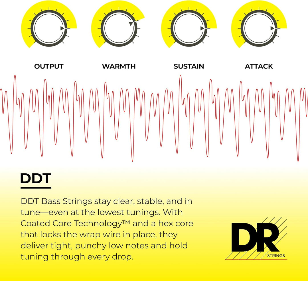 DR Strings DDT5-55 Saiten für Bassgitarre aus Edelstahl, schwer