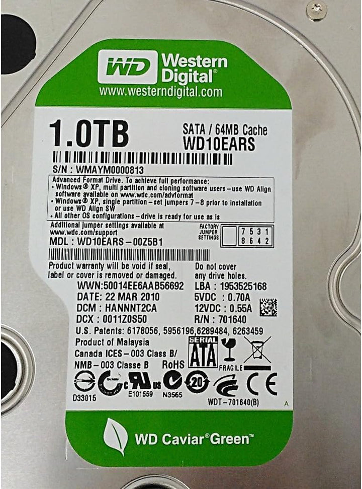Western Digital WD10EARS Caviar Green 1TB interne Festplatte