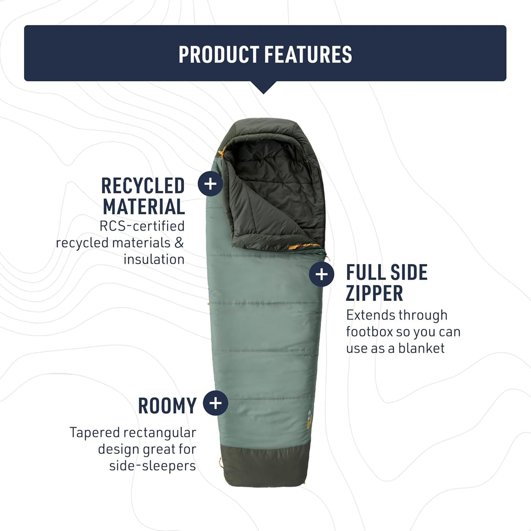 SEA TO SUMMIT - Boab Schlafsack aus Kunstfaser (–9 °C) - Rechteckig - Durchgehender Reissverschluss
