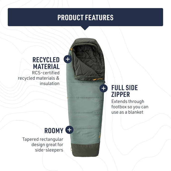 SEA TO SUMMIT - Boab Schlafsack aus Kunstfaser (–9 °C) - Rechteckig - Durchgehender Reissverschluss