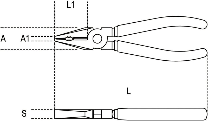 Beta 1150BM 220 - Universalzangen, verchromt, poliert, Griffe aus Bimaterial