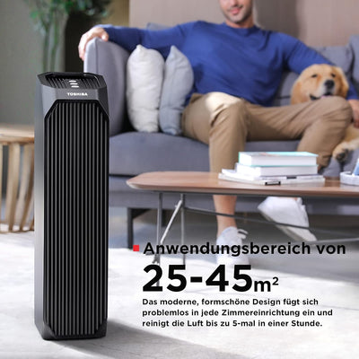 ToshibaLuftreiniger CAF-Z45FR 3-in-1 Air Purifier mit H13 HEPA-Filter, CADR 228m³/h, Aktivkohlefilte