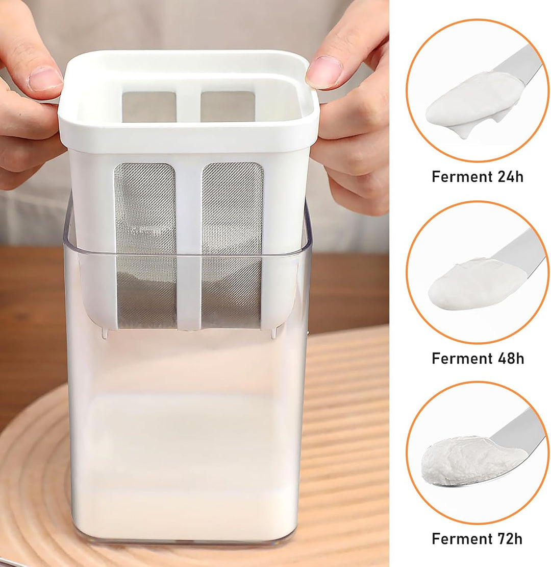 Frischkäsebereiter, Joghurt Sieb Mit Deckel, Waschbar Molkeabscheider, Wiederverwendbarer Feine Filt