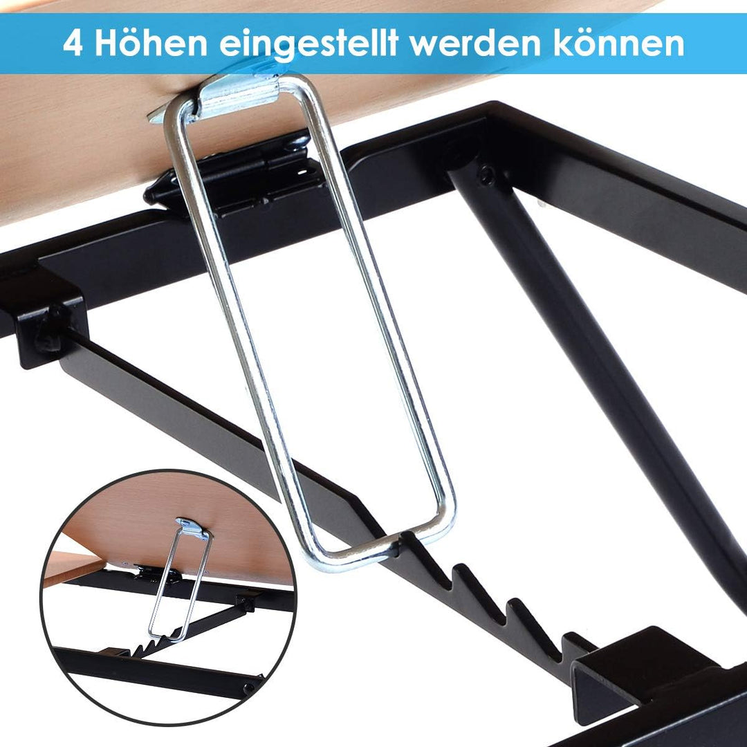 COSTWAY Laptoptisch klappbar, 4-Fach höhenverstellbar, Betttisch Notebooktisch faltbar, Betttablett