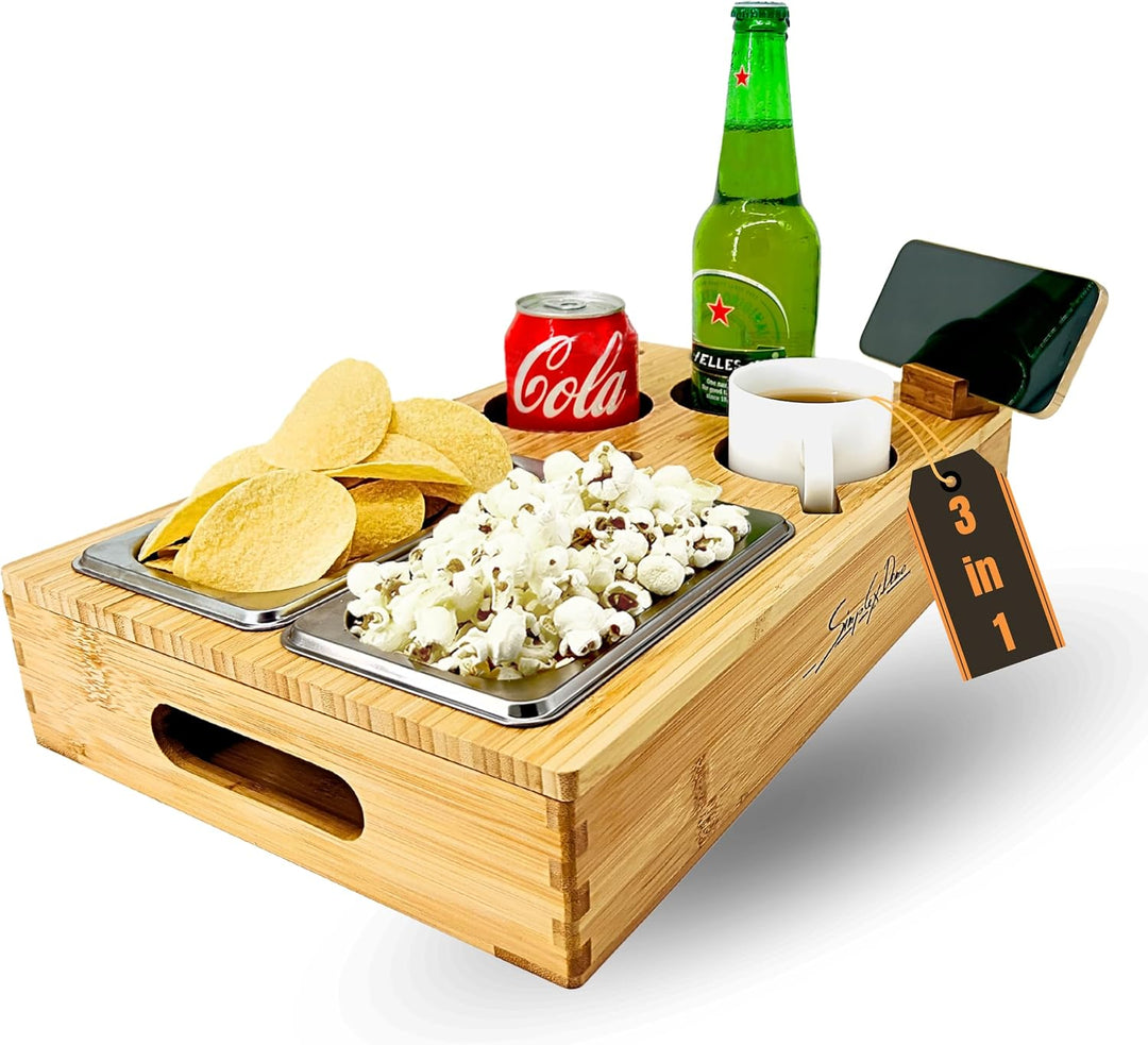 SIMPLEX DOMO Couchbar Snackbox mit anpassbarer Couch Ablage | Couch Organizer umbaubar | hochwertige