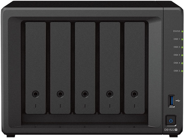 Synology DS1522+ 8GB NAS 60TB (5X 12TB) HAT3300, montiert und getestet mit SE DSM installiert