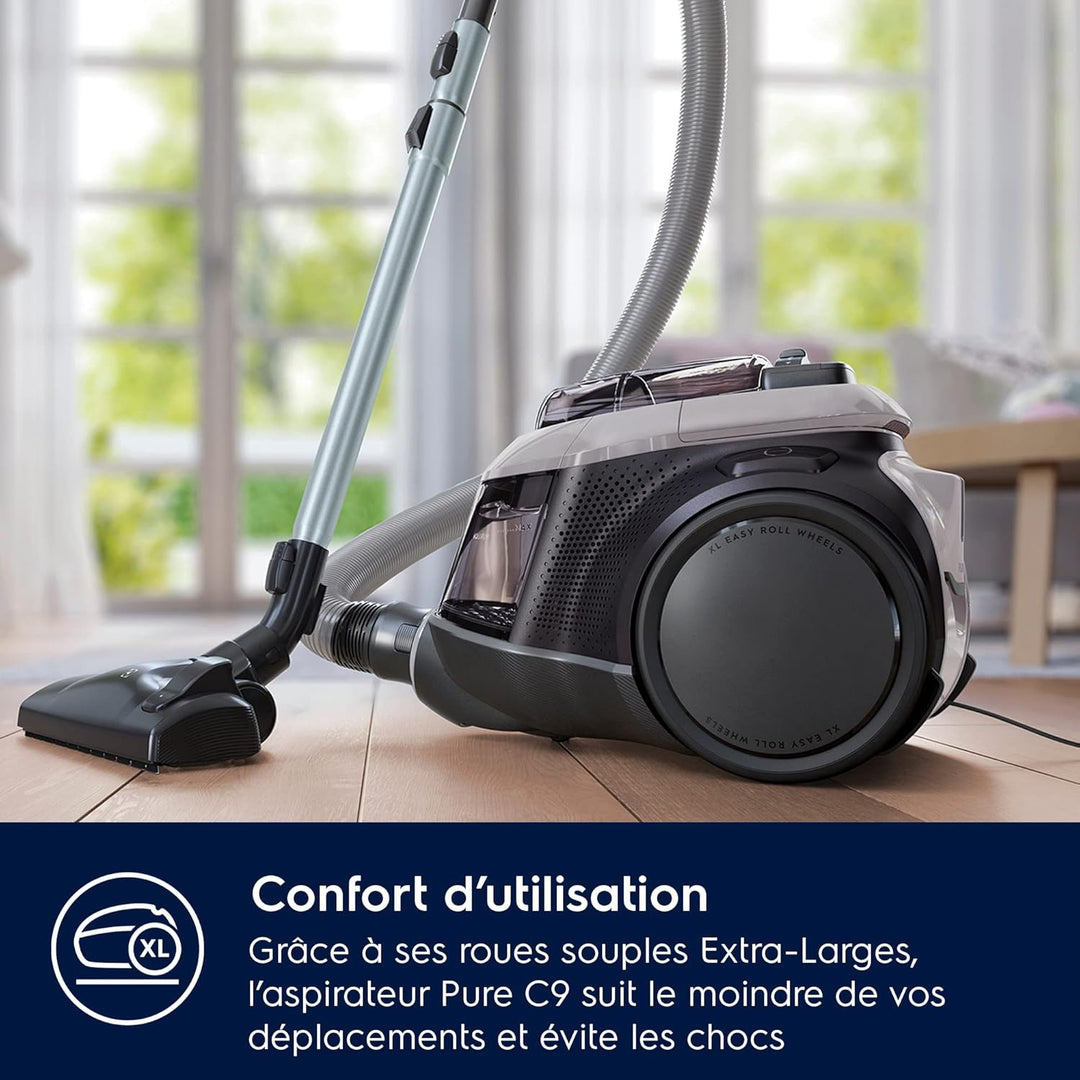 Electrolux PC91-4MG Pure C9 beutelloser Staubsauger, 700 W, 16 Liter, 72 Dezibel, Stahl, Mineralgrau