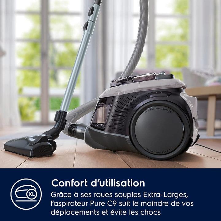 Electrolux PC91-4MG Pure C9 beutelloser Staubsauger, 700 W, 16 Liter, 72 Dezibel, Stahl, Mineralgrau
