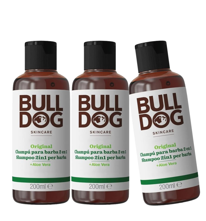 BULLDOG 3er-Pack Bartshampoo und Conditioner, 3 x 200 ml