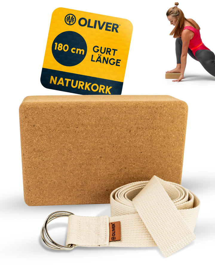 Oliver Yogagurt & Korkblock Lotau Yoga Set Training Fitness