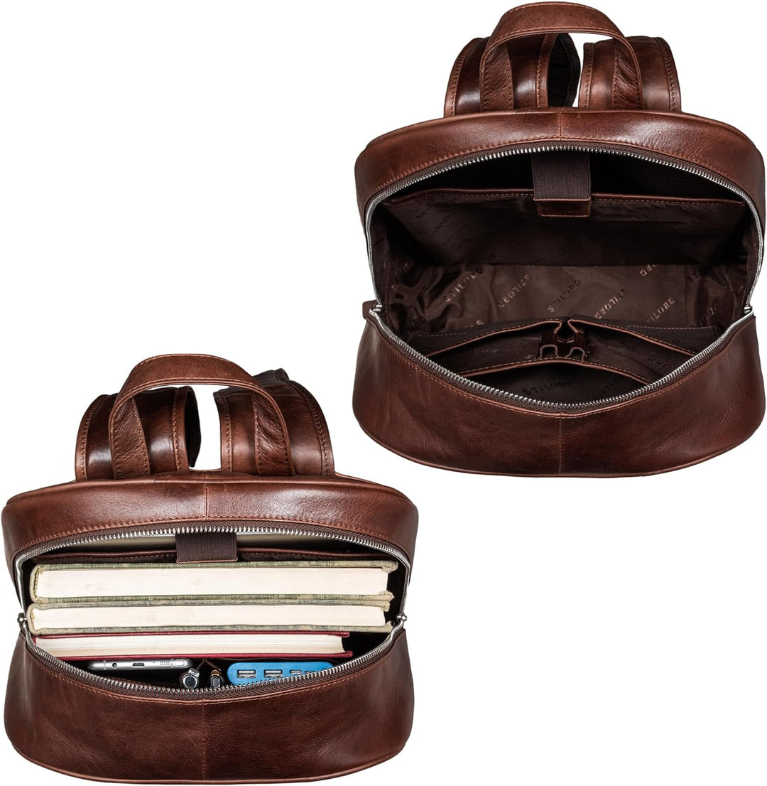 STILORD 'Etienne' Laptop Rucksack Leder 15 Zoll Business Rucksack Damen Leder Herren Notebook Rucksa