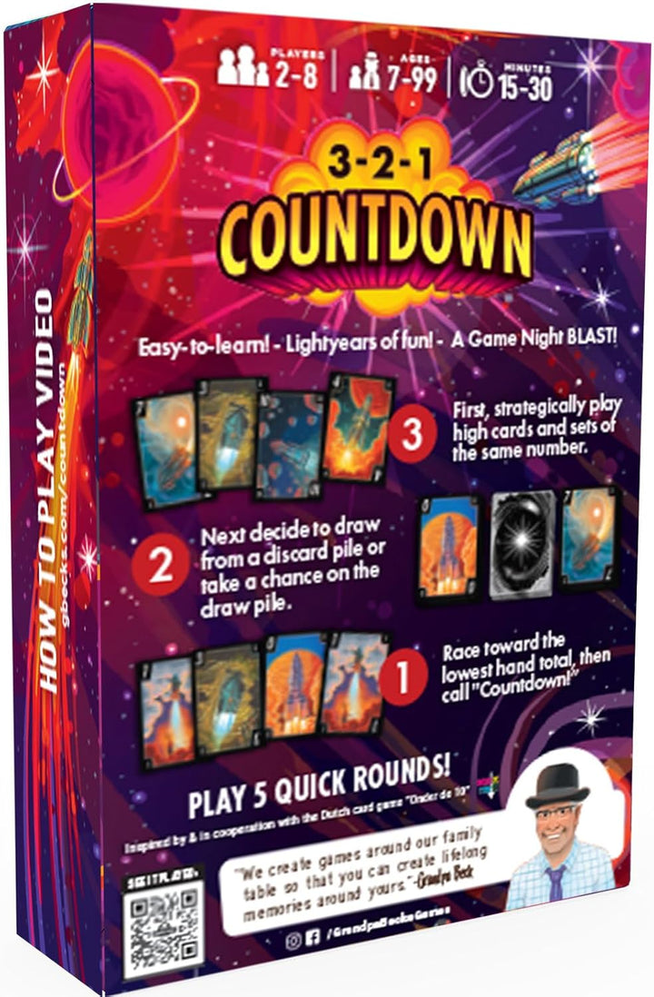 3-2-1 Countdown Board Game by Grandpa Beck’s – Fast-Paced Family Card Game for Game Night – Fun Stra