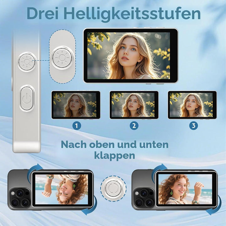 Vlog Screen Handy:1080P Magnetischer Selfie Monitor für Rückkamera,Spiegelung für iPhone&amp;Androids(Ni