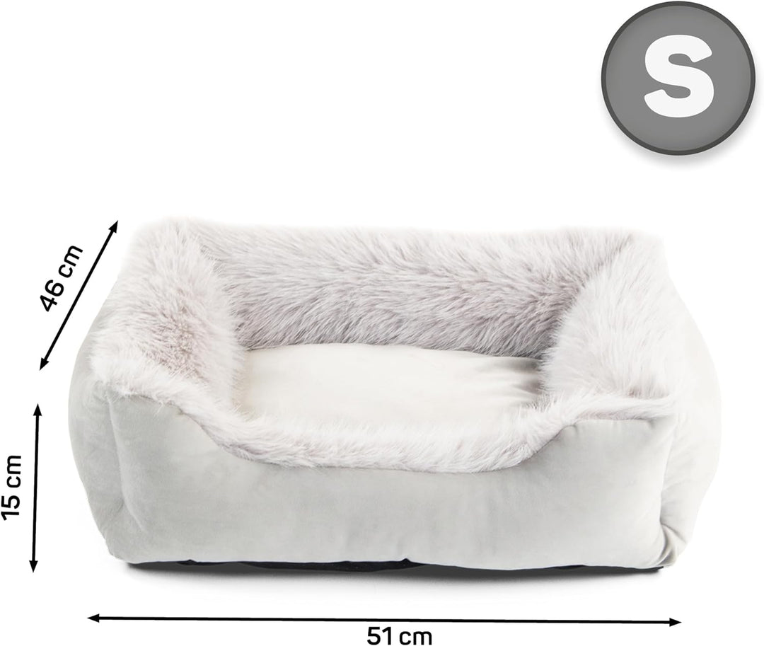 Wallace & Jones | Katzenbett Mayfair Katzenkissen, Silver-Quarz, Kuschelbett, Katzenkorb, 51 x 46 x