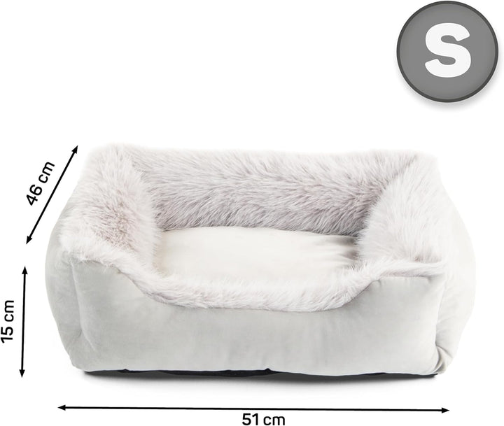Wallace & Jones | Katzenbett Mayfair Katzenkissen, Silver-Quarz, Kuschelbett, Katzenkorb, 51 x 46 x