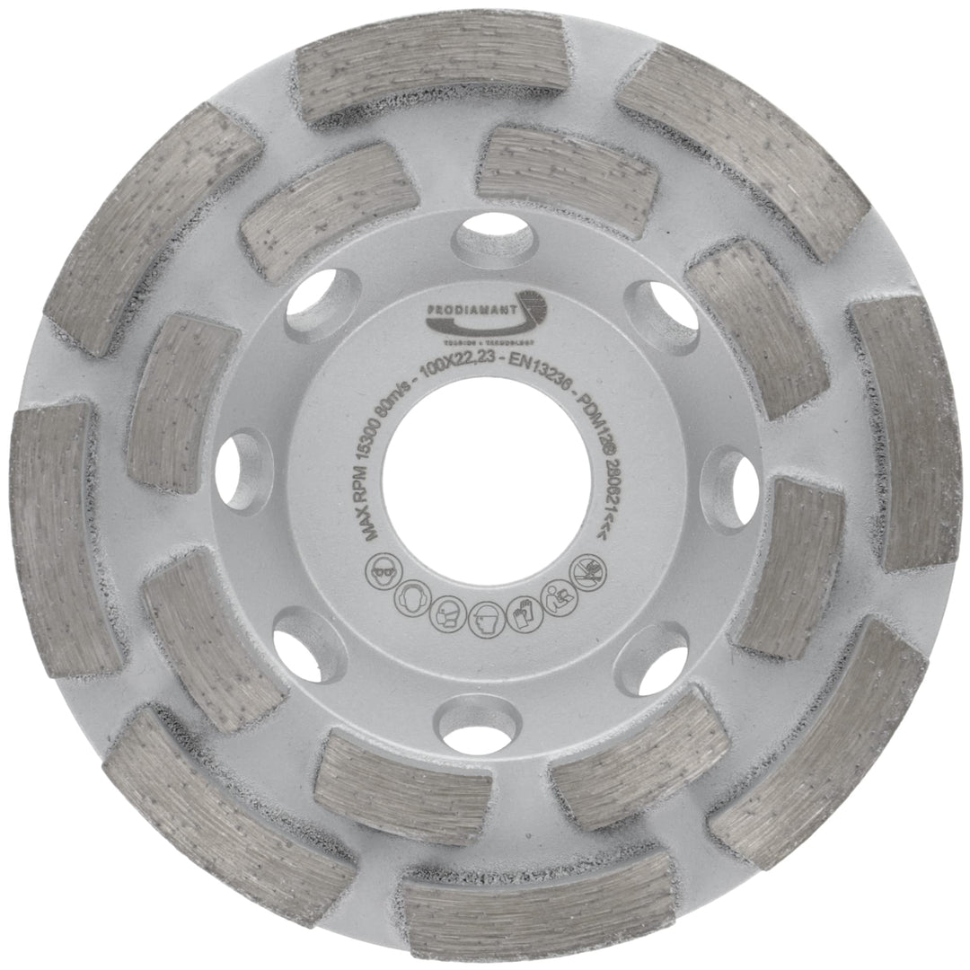 PRODIAMANT Premium Diamant-Schleiftopf Beton universal 100 mm x 22,2 mm Schleifscheibe doppelreihig,